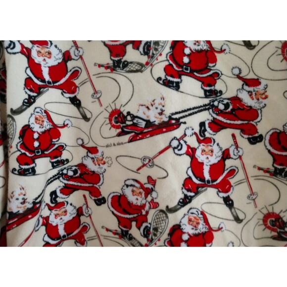 Nick and Nora Vintage 90' Santa Christmas Sports Cotton Flannel Pajama Set NOWT - Picture 3 of 5